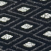 Tessuto rombi Nero (7-002UI0) per scarpe personalizzate Nicole. Disegno geometrico classico, ritmo visivo elegante. Lavorazione artigianale made in Italy.
