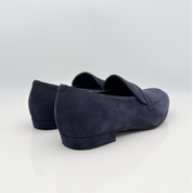 Ale art. 314 Nicole Rimini mocassino camoscio blu notte vera pelle morbida traspirante slip-on punta chiusa tacco basso 1,5HU comfort uomo artigianale italiano
