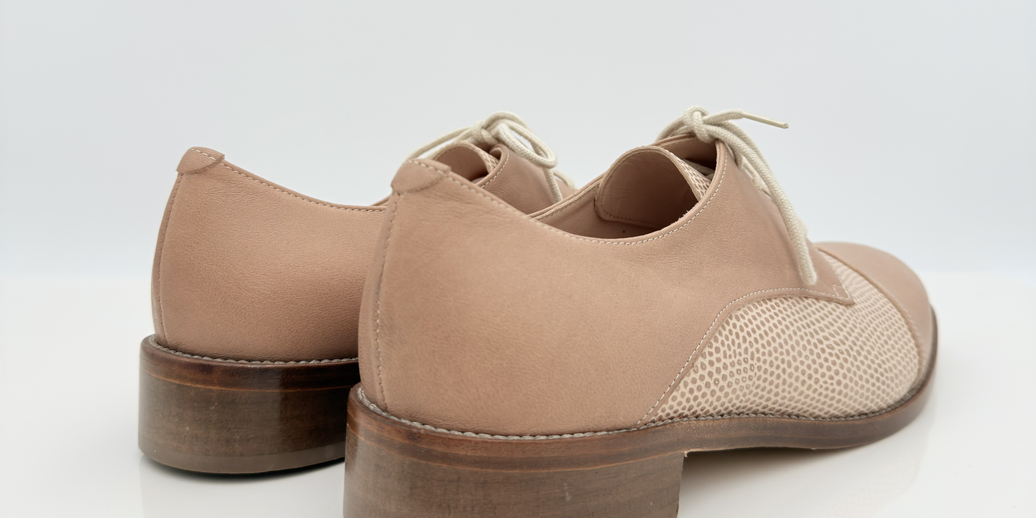 Bob art. 317 Nicole Rimini scarpa ballo swing uomo pelle nocciola Varano beige tacco basso 2,5HSU suola cuoio made in Italy — vista laterale
