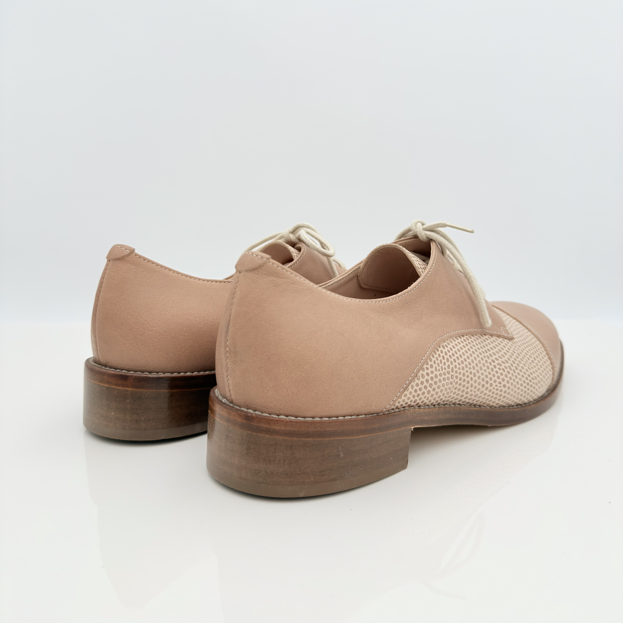 Bob art. 317 Nicole Rimini scarpa ballo swing uomo pelle nocciola Varano beige tacco basso 2,5HSU suola cuoio made in Italy — vista laterale
