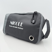 Borsa Zip Porta Scarpe Nicole Rimini in tessuto tecnico resistente con inserti semi rigidi e zip resistente, accessorio scarpe da ballo compatto e traspirante per tango liscio salsa kizomba danze standard made in Italy
