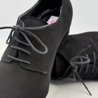 Suola spezzata in bufala Carlos art. 303 Nicole Rimini — morbida scamosciata aderenza pavimenti interni ultra leggera flessibile — scarpe ballo uomo liscio folk romagnolo camoscio nero made in Italy artigianale