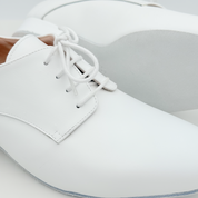 Interno Carlos art. 303 Nicole Rimini soletta memory gel antishock antibatterico 4mm fodera vera pelle traspirante antiodore comfort sessioni prolungate scarpe ballo uomo pelle bianca
