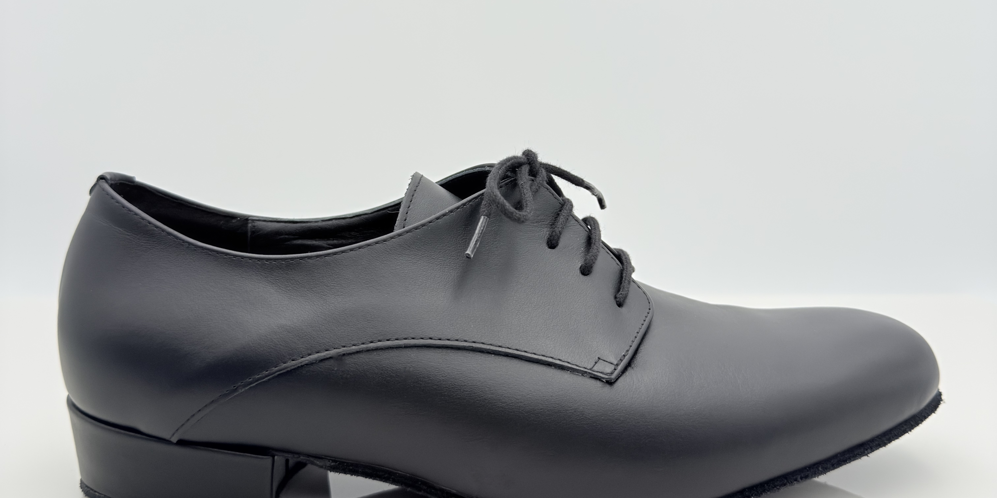 Carlos art. 303 scarpe da ballo uomo pelle nera lacci cotone 2CAL tacco basso 2,5HSU punta chiusa F5P2 suola bufala liscio folk romagnolo made in Italy Nicole Rimini
