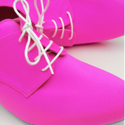 Carlos art. 303 Nicole Rimini vista laterale scarpa uomo lycra fucsia tacco 2,5HU suola bufala punta chiusa Armoniosa Atelier Creativo edizione limitata personalizzata
