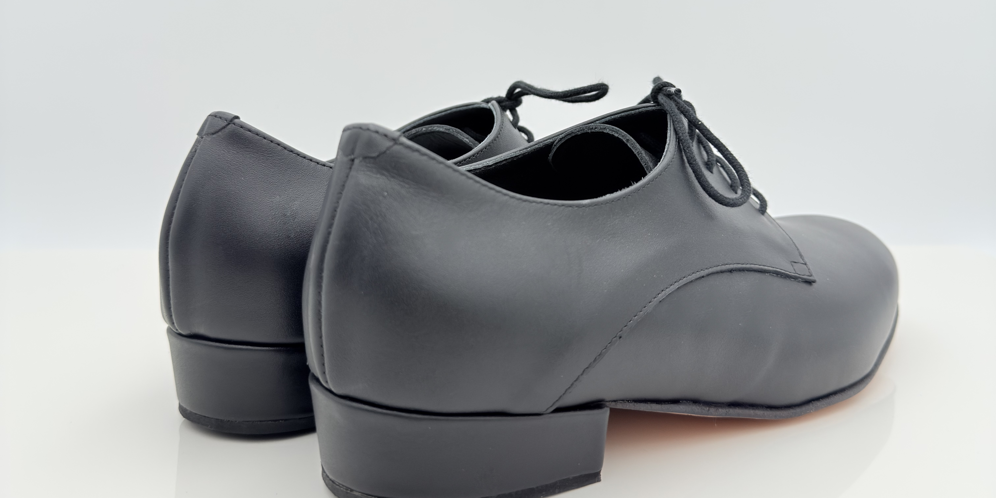 Carlos art. 303C Nicole Rimini scarpe ballo uomo pelle nera laterale tacco basso 2,5HSU suola cuoio pomiciato punta chiusa liscio folk romagnolo made in Italy
