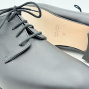 Carlos art. 303C Nicole Rimini suola cuoio pomiciato scivolamento controllato scarpe ballo liscio folk uomo made in Italy artigianale punta chiusa F5P2 tacco 2,5HSU
