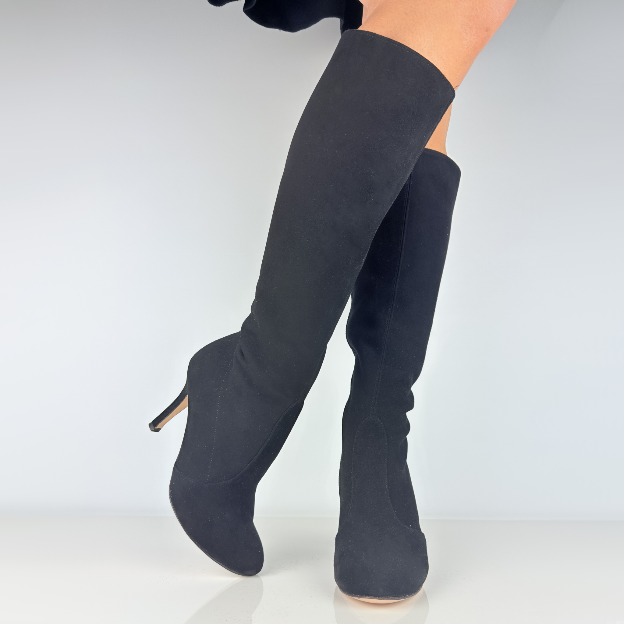 Soletta memory gel antishock antibatterico Eleonora art. 230 Nicole Rimini fodera interna vera pelle sottopiede antiscivolo comfort stivale elegante day to night camoscio nero
