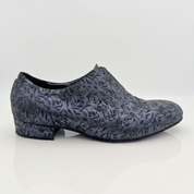 Elias art. 300 Nicole Rimini scarpe tango uomo camoscio moscato blu punta chiusa Mod. F5P2 tacco basso 2,5HSU mocassino elastico interno suola bufala made in Italy — vista frontale
