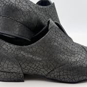 Suola in bufala Elias art. 300 Nicole Rimini — morbida e scamosciata aderenza pavimenti interni scarpe tango uomo camoscio Narciso nero tacco basso 2,5HSU made in Italy

