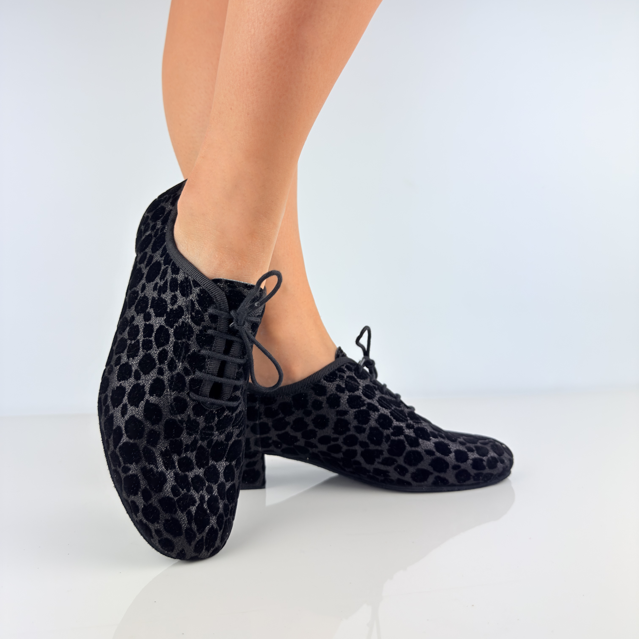 Interno Eva art. 312 Nicole Rimini soletta memory gel antishock antibatterico fodera vera pelle sottopiede antiscivolo vera pelle scarpa da ballo tessuto Jaguar nero allenamento pratica ultra flessibile pantofola da ballo

