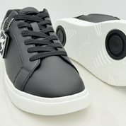 Suola Fuego Low Top Nera Nicole Rimini — suola brevettata FlowTec gomma liscia alta scorrevolezza doppi punti pivot, uso interno ed esterno, design ultra-leggero 258g, memory gel antishock antibatterico, scarpe ballo caraibici unisex uomo donna
