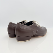Gabriel art. 316/C Nicole Rimini scarpa ballo swing uomo pelle testa di moro tacco basso 2,5HSU suola cuoio cuciture contrasto made in Italy — vista laterale

