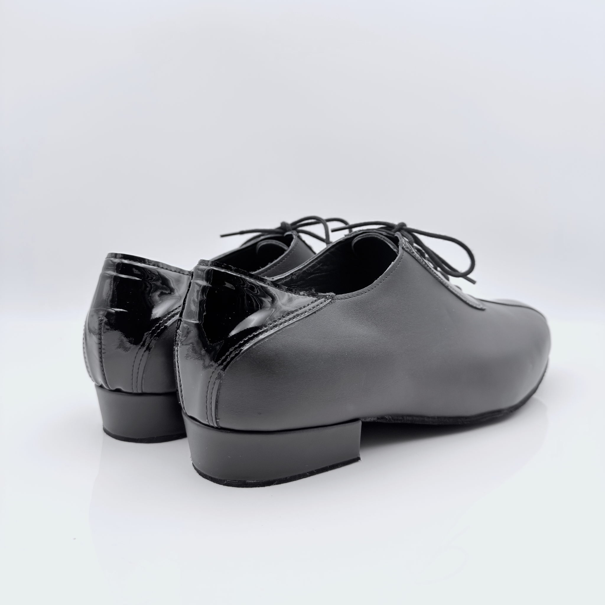 George art. 315 Nicole Rimini scarpa da ballo uomo laterale pelle nera verniciata tacco standard uomo 2,5HSU lacci in cotone non cerati punta chiusa scrollo quadrato F5P2 liscio folk uomo