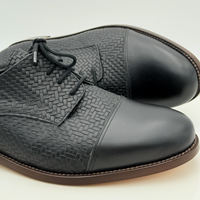 John art. 313 Nicole Rimini vista posteriore tacco standard uomo 2,5HSU punta chiusa scrollo quadrato F5P2 scarpa swing ballo uomo made in Italy

