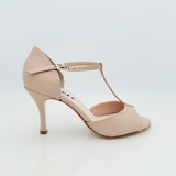 Lidia art. 184 Pelle Rosa Cipria Tacco Spillo 8HS Cinturino Fascetta T 2CAB | Nicole Rimini