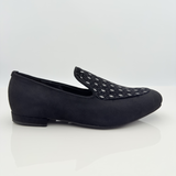 Lucas 318 Tessuto Scamosciato Rombi Nero Mocassino Slip-On Tacco 1,5HU Punta F5P2 | Scarpe Caraibici Uomo Nicole Rimini