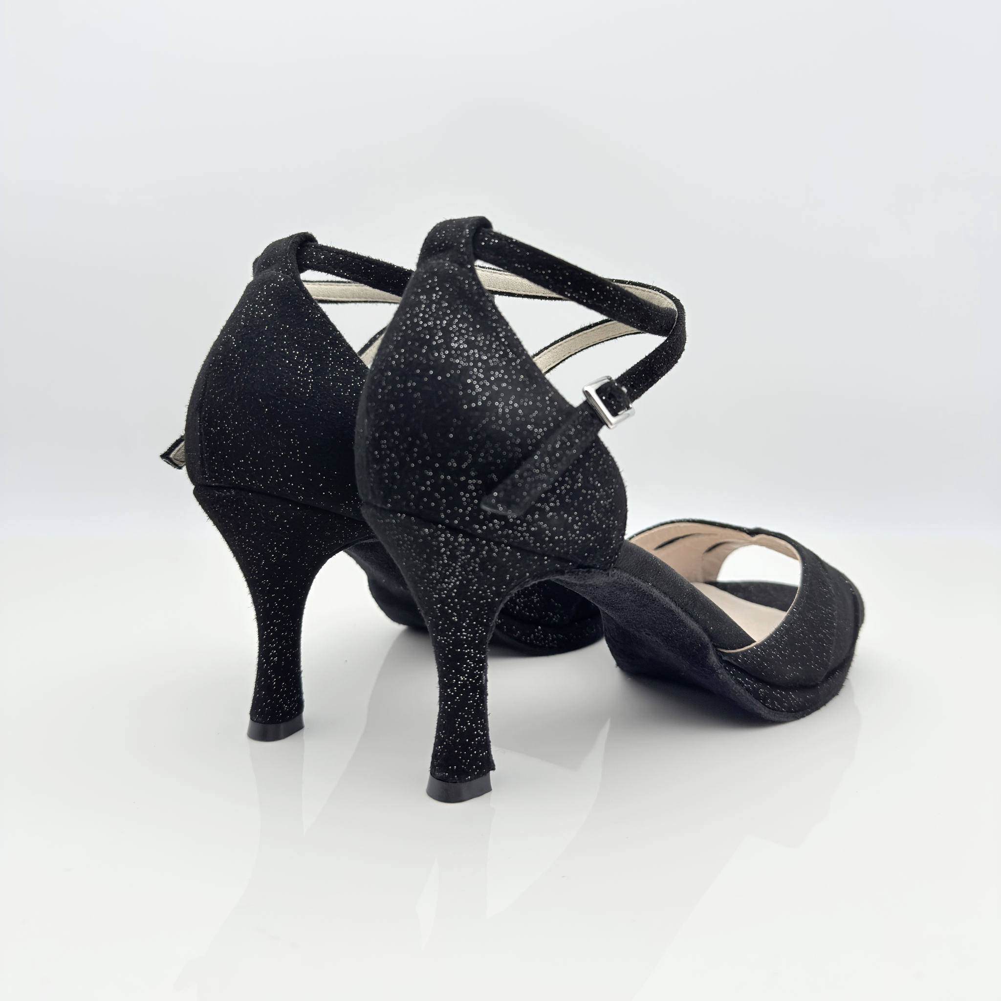 Vanessa art. 111T1 Nicole Rimini scarpa donna camoscio stardust fascia farfalla cinturino incrociato caviglia punta aperta semi-arrotondata tacco rocchetto 8 cm plateau 1cm suola bufala memory gel artigianale italiana
